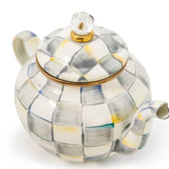 The Coffee Shop|Tea Kettles|MacKenzie-Childs Sterling Check 4 Cup Teapot