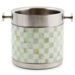 Fall Entertaining|Bar Entertaining|MacKenzie-Childs Sterling Check 3260 Ice Bucket