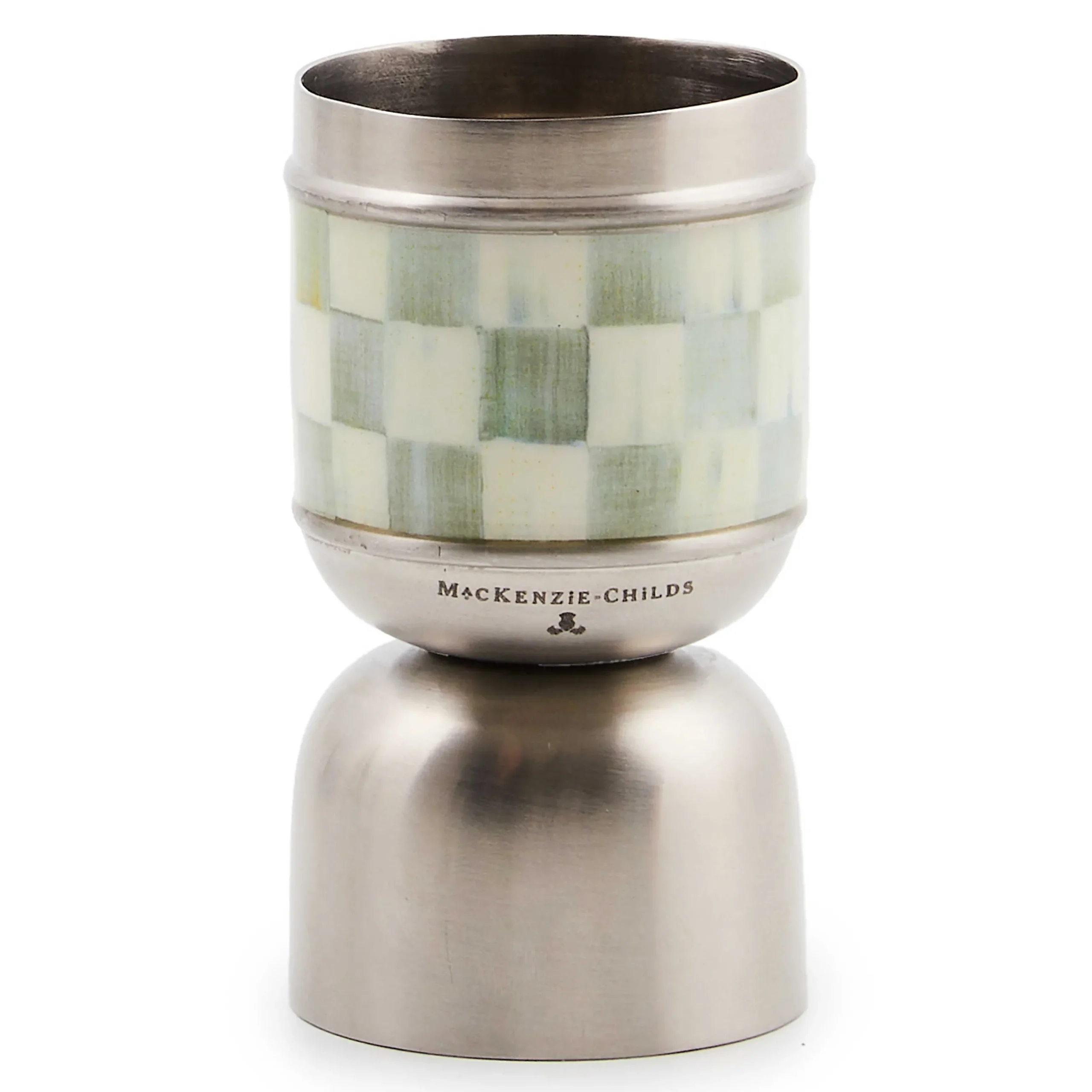 Fall Entertaining|Bar Entertaining|MacKenzie-Childs Sterling Check 3260 Jigger