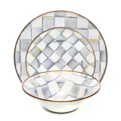 Kitchen & Dining Sets|Dinnerware & Flatware|MacKenzie-Childs Sterling Check 3 Piece Place Setting