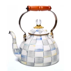 Fall Entertaining|Tea Kettles|MacKenzie-Childs Sterling Check 3 Quart Tea Kettle