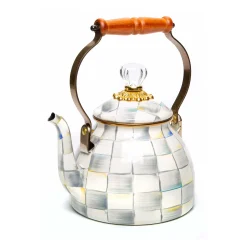 The Coffee Shop|Tea Kettles|MacKenzie-Childs Sterling Check 2 Quart Tea Kettle