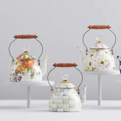 The Coffee Shop|Tea Kettles|MacKenzie-Childs Sterling Check 2 Quart Tea Kettle