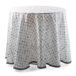 Kitchen & Table Linens|MacKenzie-Childs Sterling Check 90 Round Tablecloth
