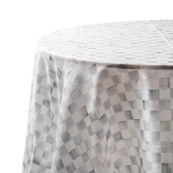 Kitchen & Table Linens|MacKenzie-Childs Sterling Check 90 Round Tablecloth