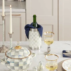 Fall Entertaining|Bar Entertaining|MacKenzie-Childs Sterling Check 3260 Wine Cooler