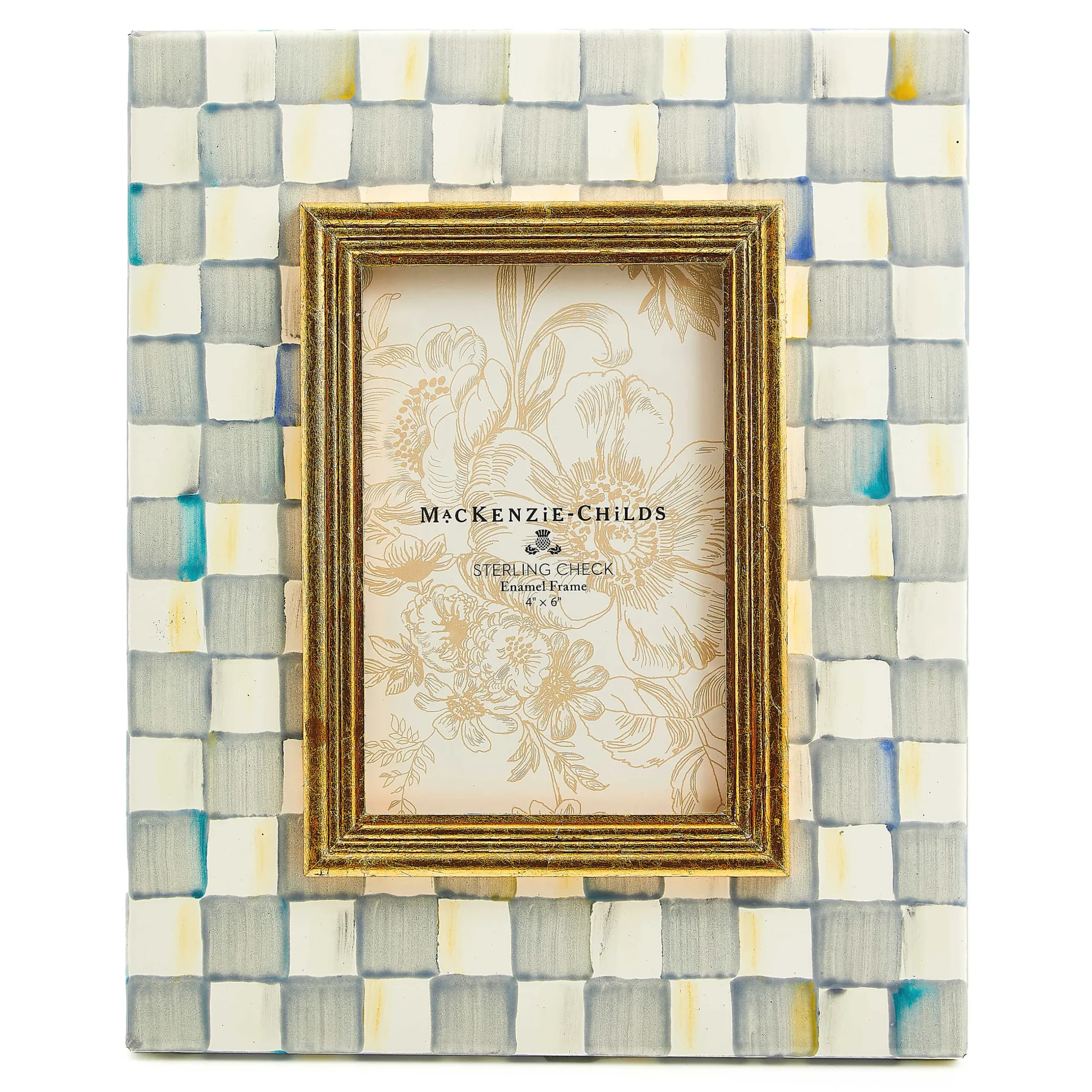 Room Accents|MacKenzie-Childs Sterling Check 4 x 6 Frame