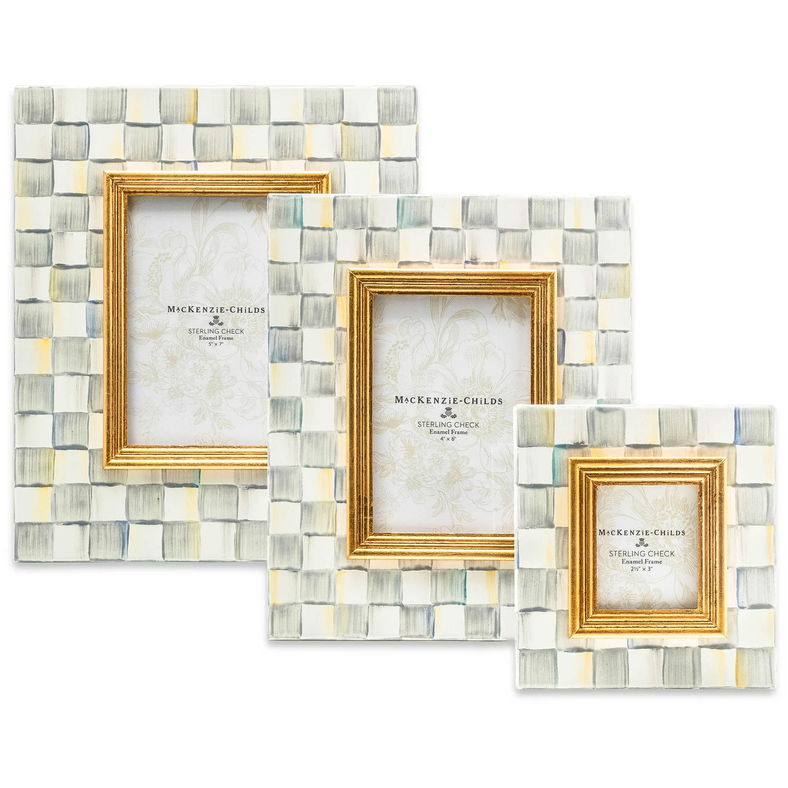 Room Accents|MacKenzie-Childs Sterling Check 4 x 6 Frame