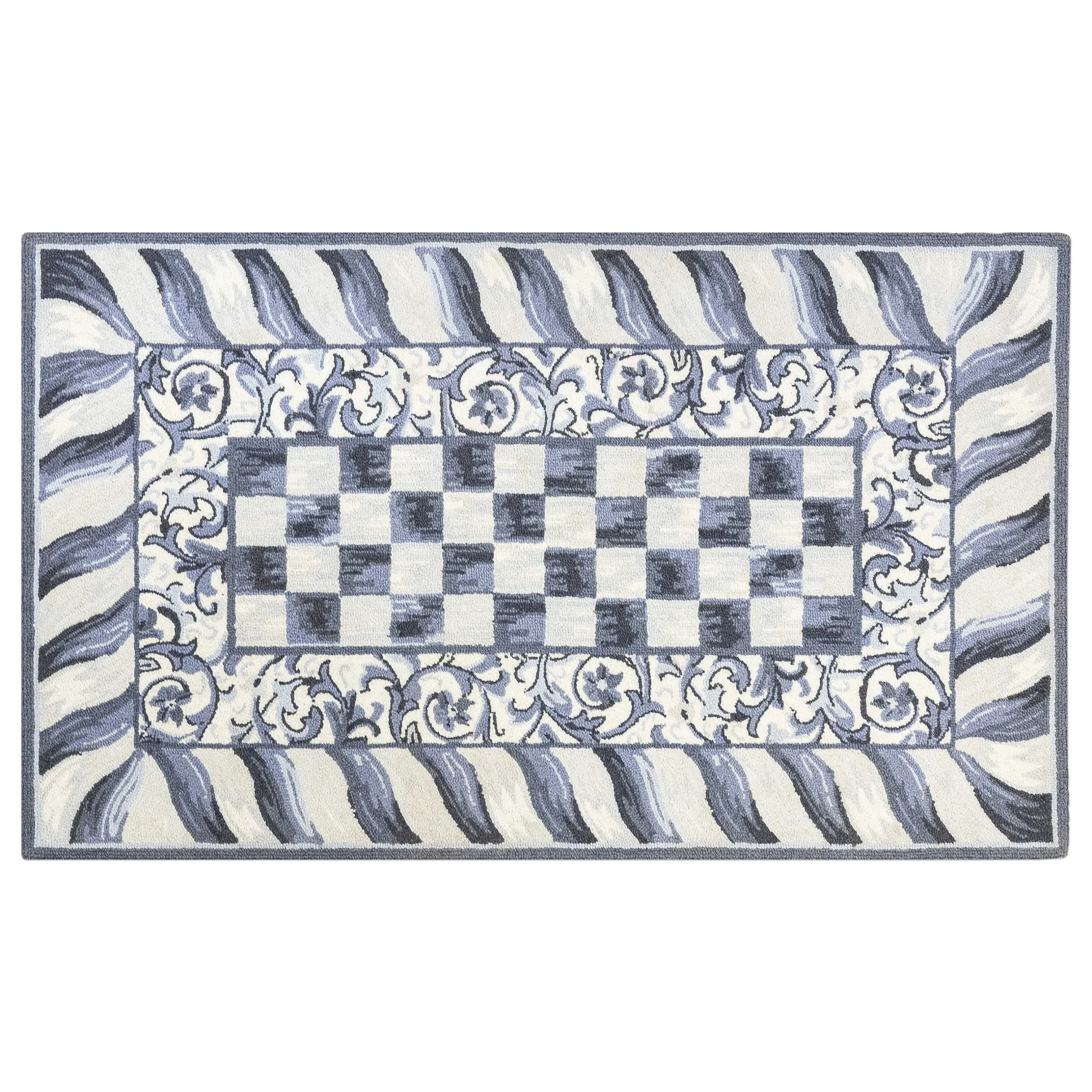 Rugs|MacKenzie-Childs Sterling Check 3' x 5' Rug