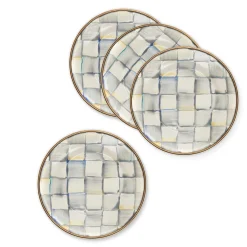 Bar Entertaining|Serveware|MacKenzie-Childs Sterling Check Appetizer Plates, Set of 4