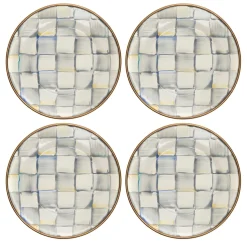 Bar Entertaining|Serveware|MacKenzie-Childs Sterling Check Appetizer Plates, Set of 4