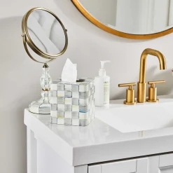 Bath & Bath Accessories|Room Accents|MacKenzie-Childs Sterling Check Boutique Tissue Box Cover