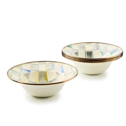 Kitchen & Dining Sets|Dinnerware & Flatware|MacKenzie-Childs Sterling Check Breakfast Bowls, Set of 4