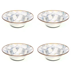 Kitchen & Dining Sets|Dinnerware & Flatware|MacKenzie-Childs Sterling Check Breakfast Bowls, Set of 4