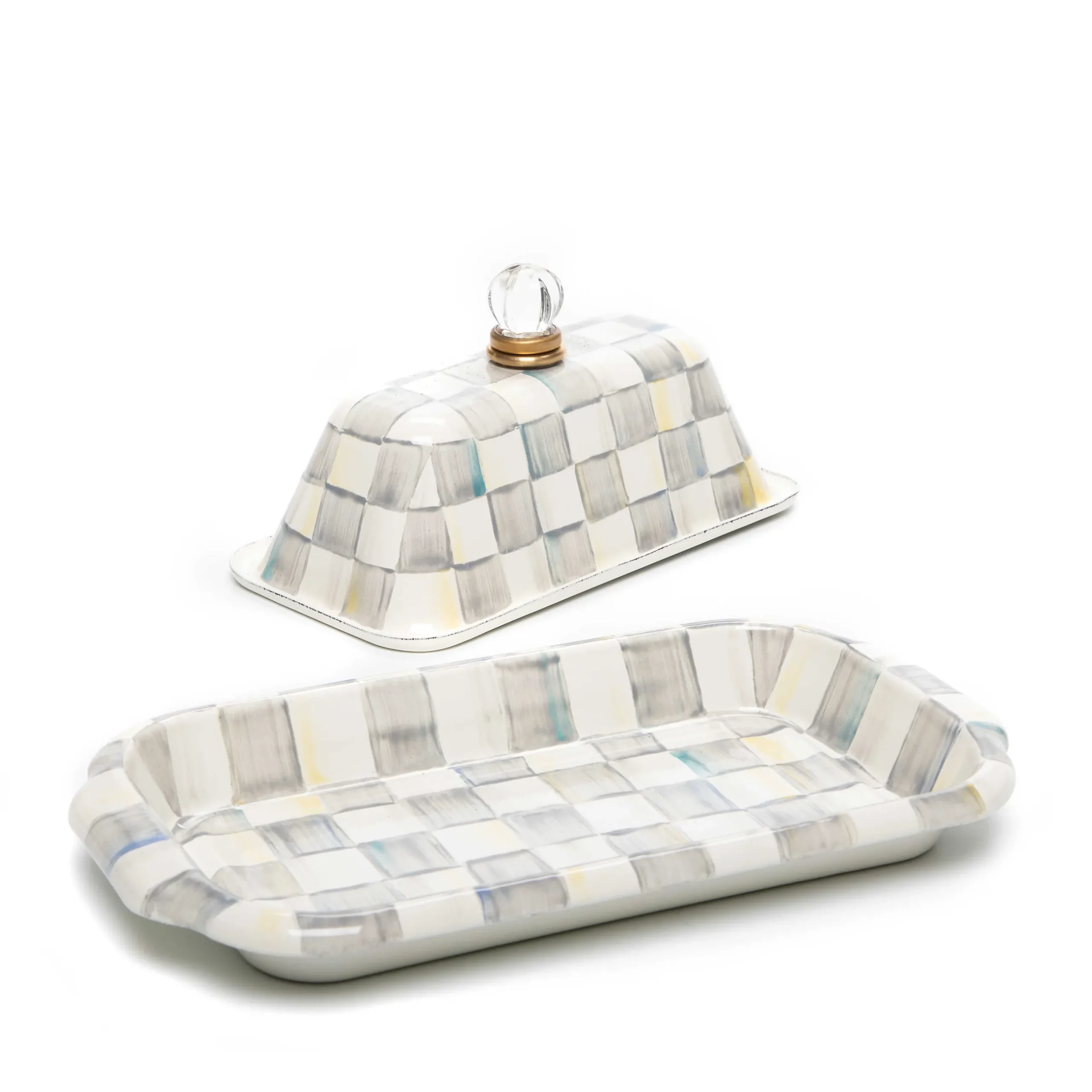 Fall Entertaining|Kitchen Utensils & Tools|MacKenzie-Childs Sterling Check Butter Box