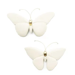 Room Accents|MacKenzie-Childs Sterling Check Butterfly Duo Wall Decor