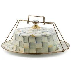 Kitchen Storage & Organization|Serveware|MacKenzie-Childs Sterling Check Cake Carrier