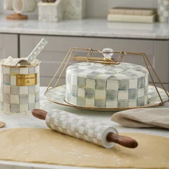 Kitchen Storage & Organization|Serveware|MacKenzie-Childs Sterling Check Cake Carrier