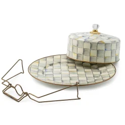 Kitchen Storage & Organization|Serveware|MacKenzie-Childs Sterling Check Cake Carrier