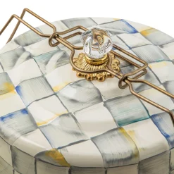 Kitchen Storage & Organization|Serveware|MacKenzie-Childs Sterling Check Cake Carrier