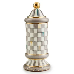 Kitchen Storage & Organization|MacKenzie-Childs Sterling Check Ceramic Column Canister