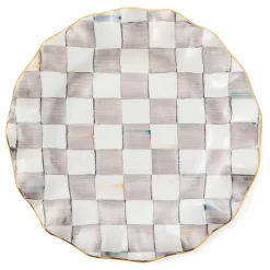 Dinnerware & Flatware|MacKenzie-Childs Sterling Check Ceramic Fluted Dinner Plate