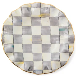 Dinnerware & Flatware|MacKenzie-Childs Sterling Check Ceramic Fluted Dessert Plate