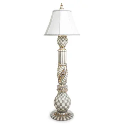 Lighting|MacKenzie-Childs Sterling Check Ceramic Floor Lamp