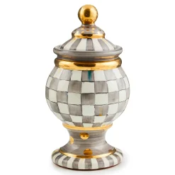Kitchen Storage & Organization|MacKenzie-Childs Sterling Check Ceramic Globe Canister