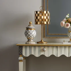 Kitchen Storage & Organization|MacKenzie-Childs Sterling Check Ceramic Globe Canister