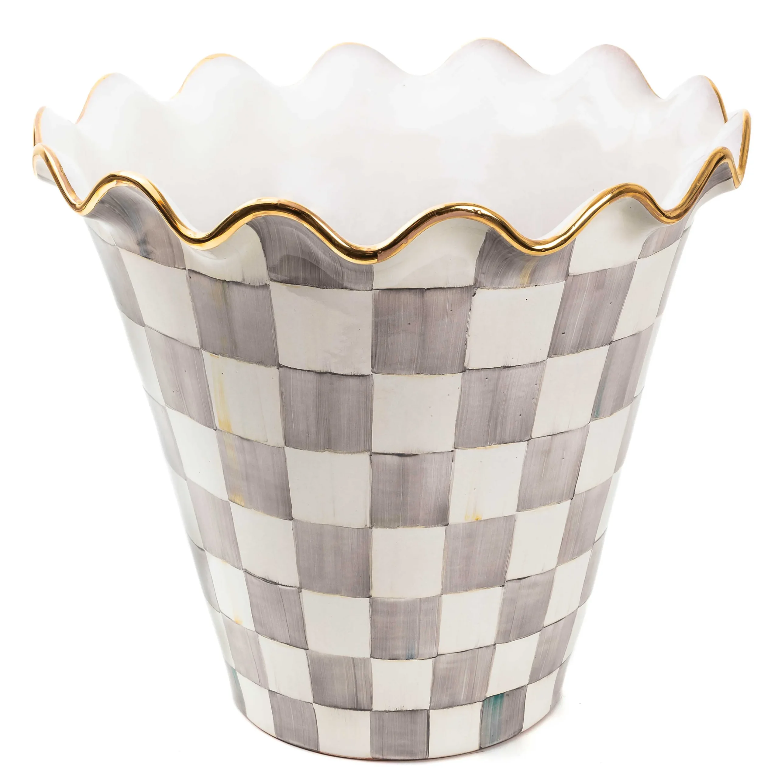Spring|The Fall Shop|MacKenzie-Childs Sterling Check Ceramic Jumbo Garden Pot