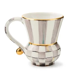 The Coffee Shop|Drinkware|MacKenzie-Childs Sterling Check Ceramic Mug