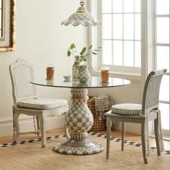 Dining Room & Kitchen|MacKenzie-Childs Sterling Check Ceramic Pedestal Table Base