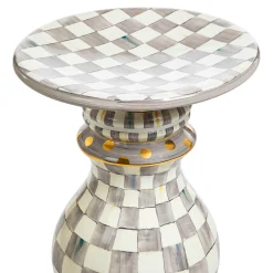 Dining Room & Kitchen|MacKenzie-Childs Sterling Check Ceramic Pedestal Table Base