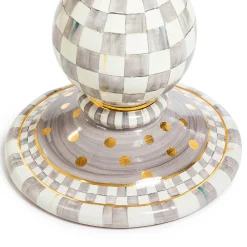 Dining Room & Kitchen|MacKenzie-Childs Sterling Check Ceramic Pedestal Table Base