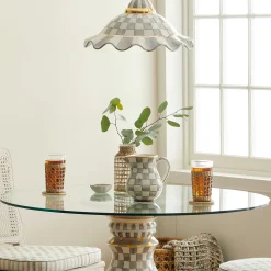 Bar Entertaining|Serveware|MacKenzie-Childs Sterling Check Ceramic Portly Pitcher