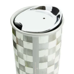 Accessories|The Coffee Shop|MacKenzie-Childs Sterling Check Ceramic Travel Cup