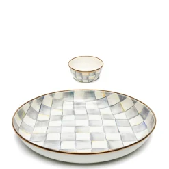 Kitchen & Dining Sets|Serveware|MacKenzie-Childs Sterling Check Chip  Dip Set