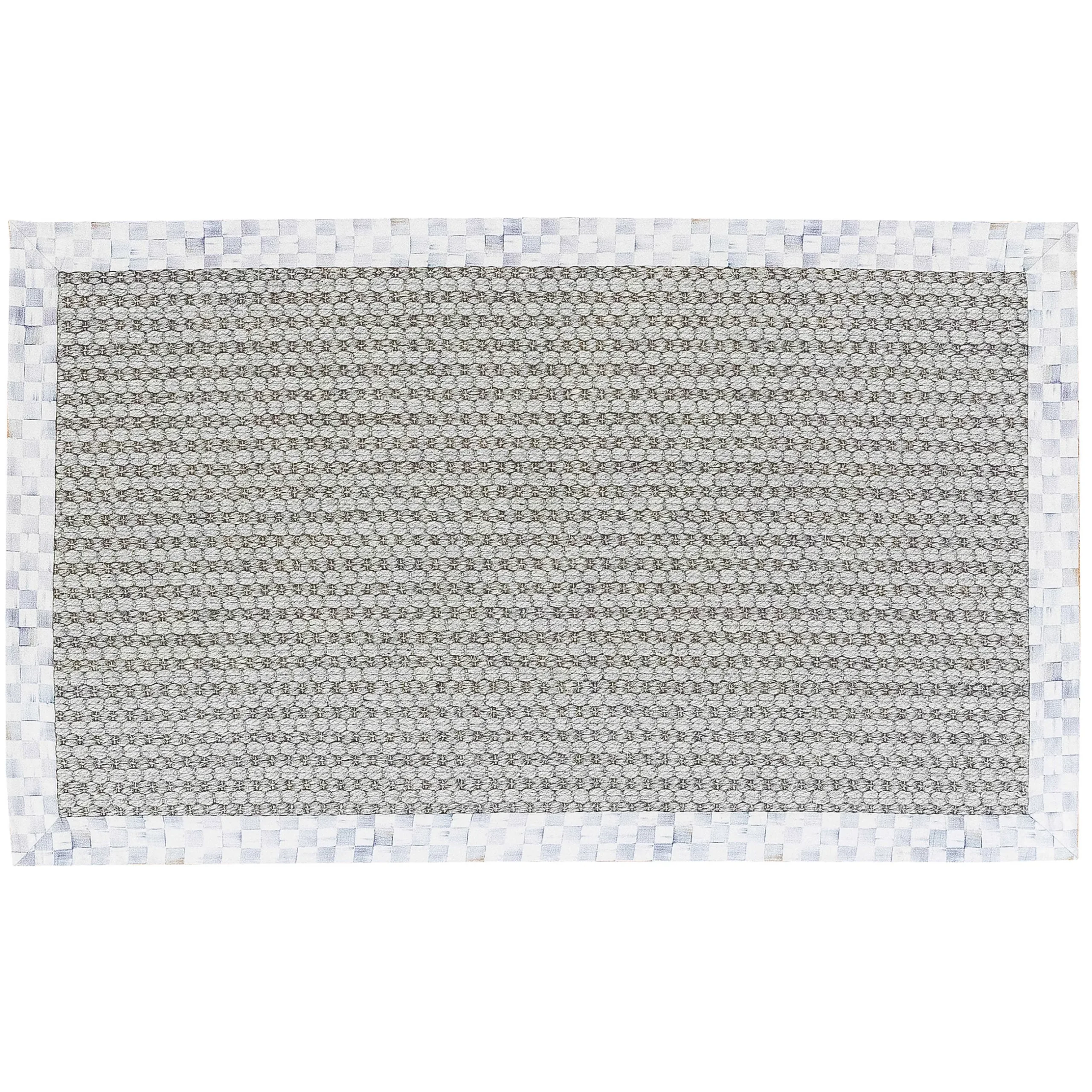 Rugs|MacKenzie-Childs Sterling Check Chunky Sisal Wool Grey 3' x 5' Rug