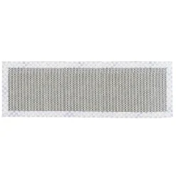 Rugs|MacKenzie-Childs Sterling Check Chunky Sisal Wool Grey 2'6 x 9' Runner
