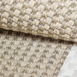 Rugs|MacKenzie-Childs Sterling Check Chunky Sisal Wool Grey 2'6 x 9' Runner