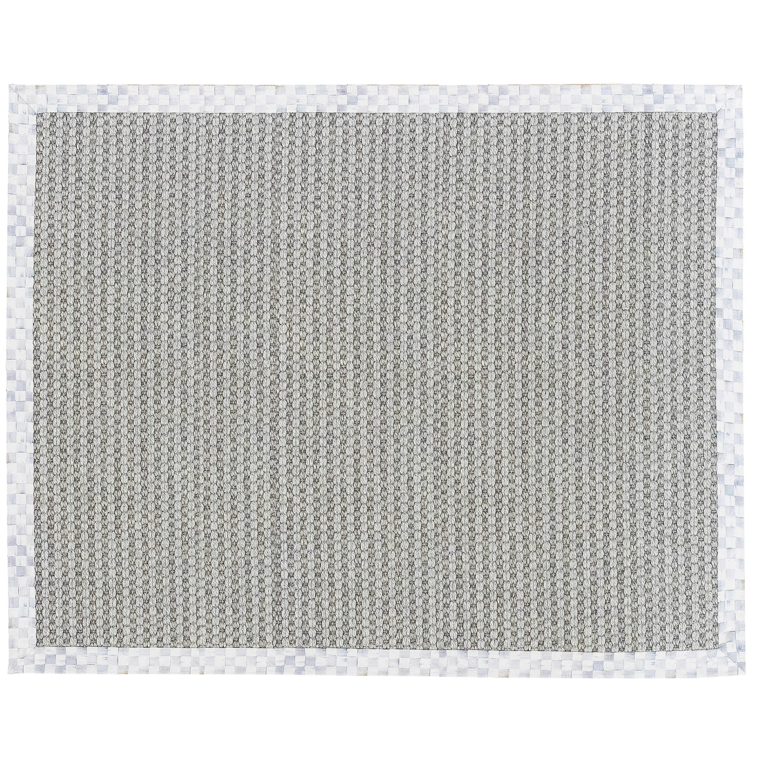 Rugs|MacKenzie-Childs Sterling Check Chunky Sisal Wool Grey 6' x 9' Rug