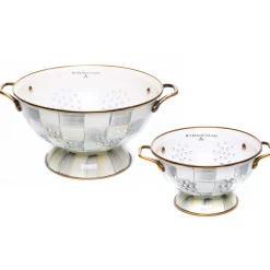 Kitchen & Dining Sets|Kitchen Utensils & Tools|MacKenzie-Childs Sterling Check Colanders, Set of 2