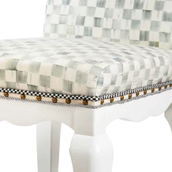Dining Room & Kitchen|MacKenzie-Childs Sterling Check Counter Stool with Back