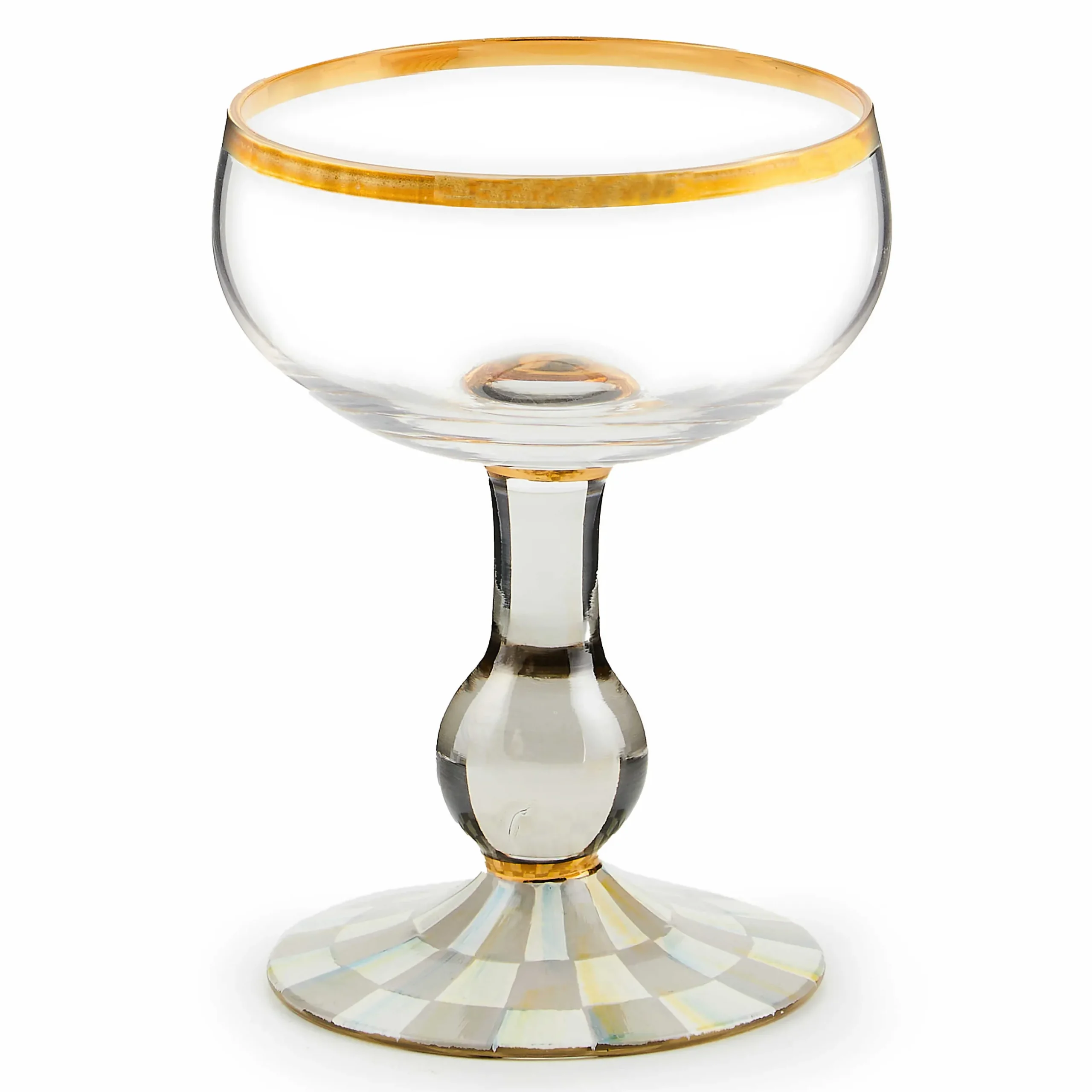 Fall Entertaining|Drinkware|MacKenzie-Childs Sterling Check Coupe Glass