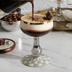 Fall Entertaining|Drinkware|MacKenzie-Childs Sterling Check Coupe Glass