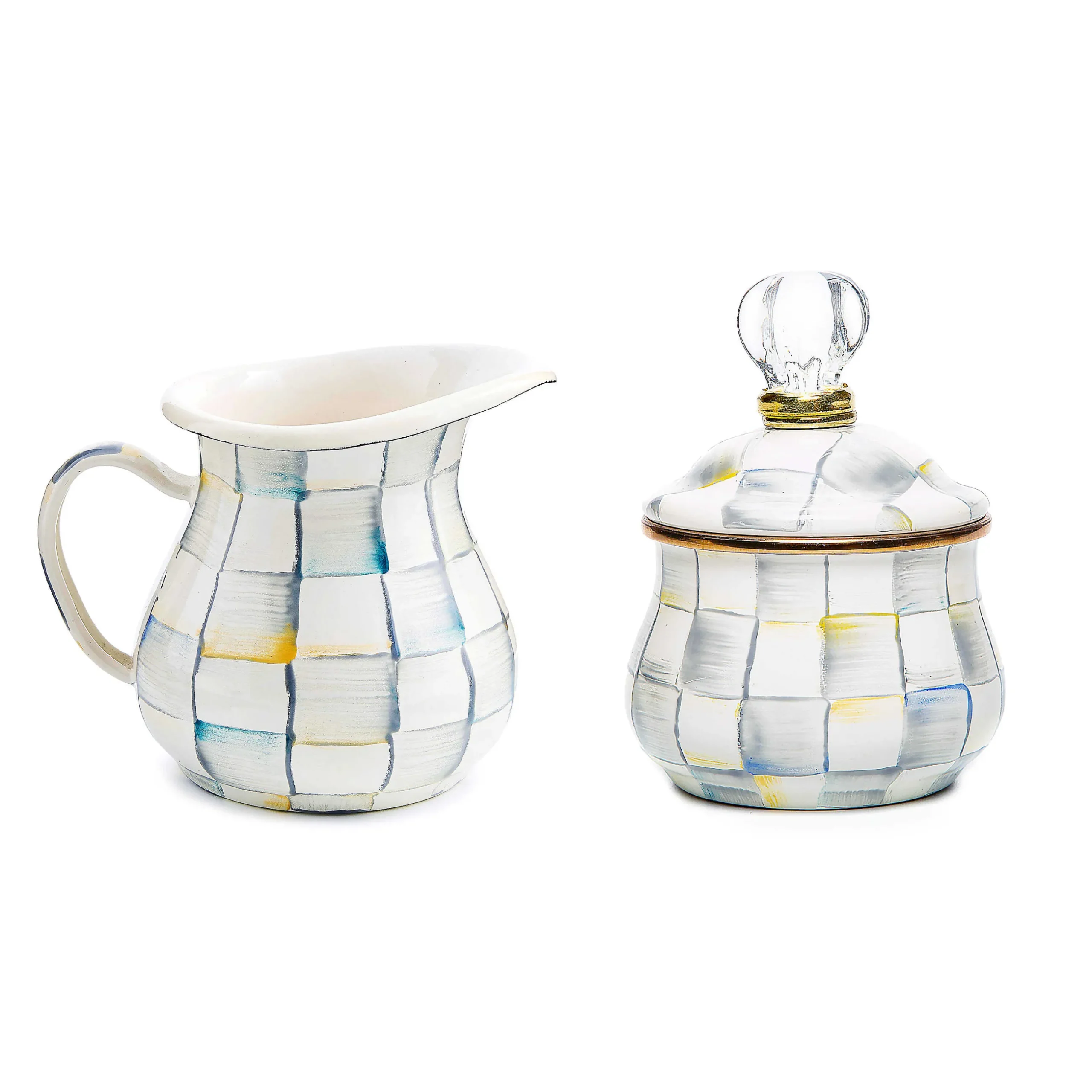 Kitchen & Dining Sets|The Coffee Shop|MacKenzie-Childs Sterling Check Creamer Sugar Bowl Set