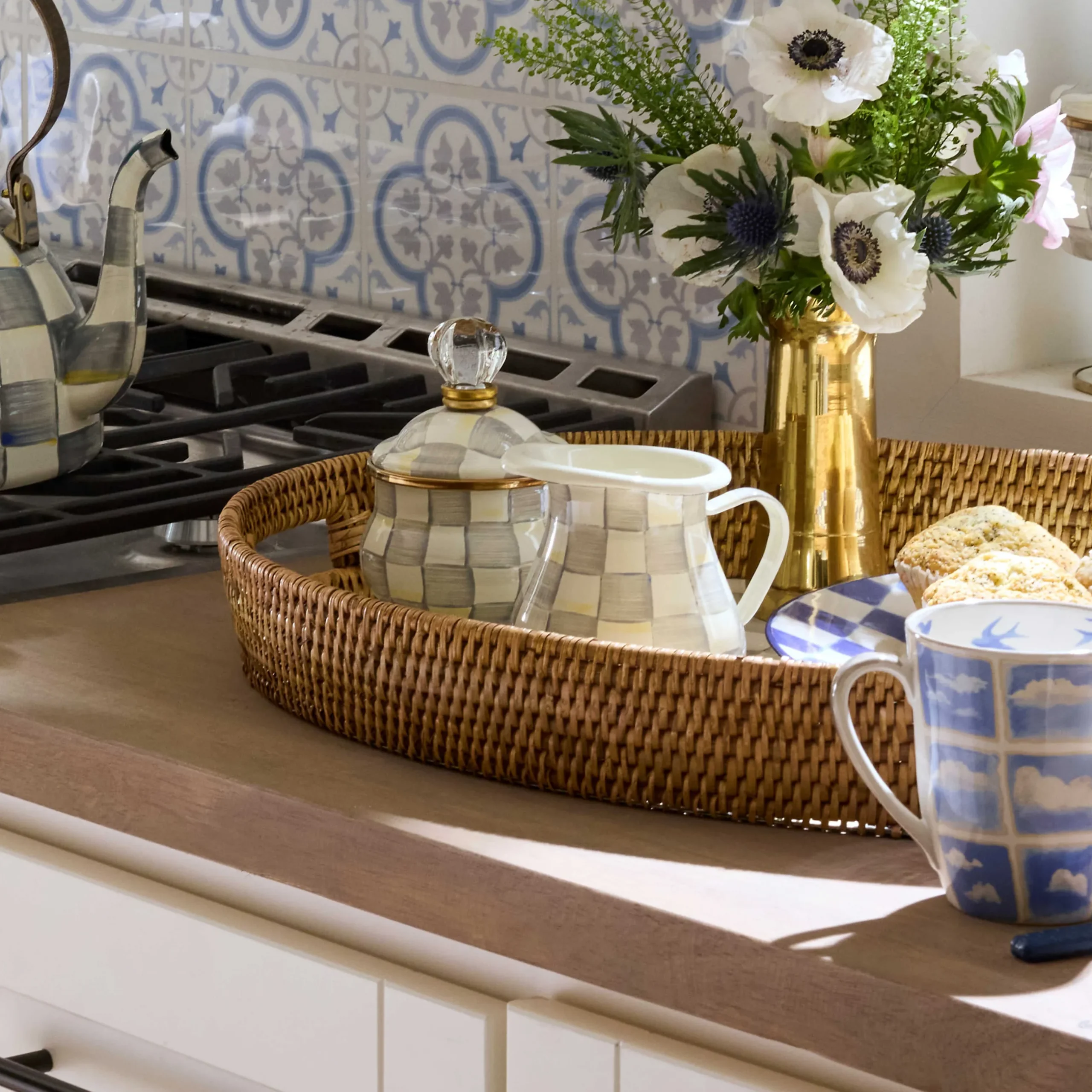 Kitchen & Dining Sets|The Coffee Shop|MacKenzie-Childs Sterling Check Creamer Sugar Bowl Set