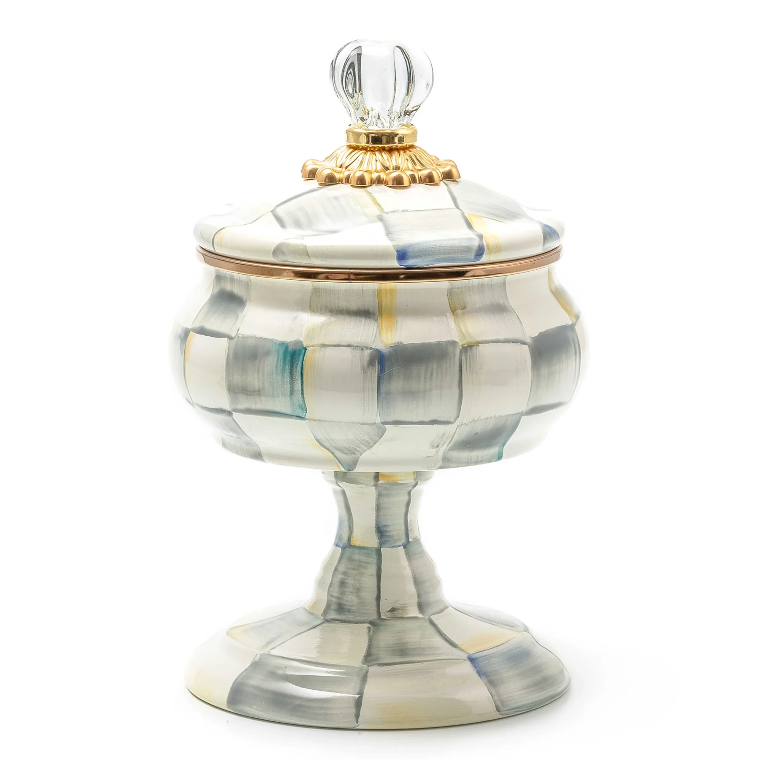 Bath & Bath Accessories|Room Accents|MacKenzie-Childs Sterling Check Curiosity Pot