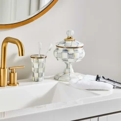 Bath & Bath Accessories|Room Accents|MacKenzie-Childs Sterling Check Curiosity Pot